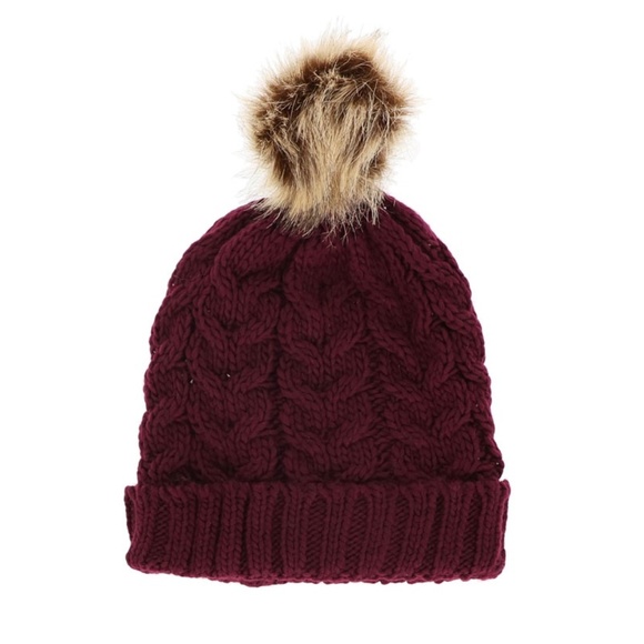 burgundy beanie hat